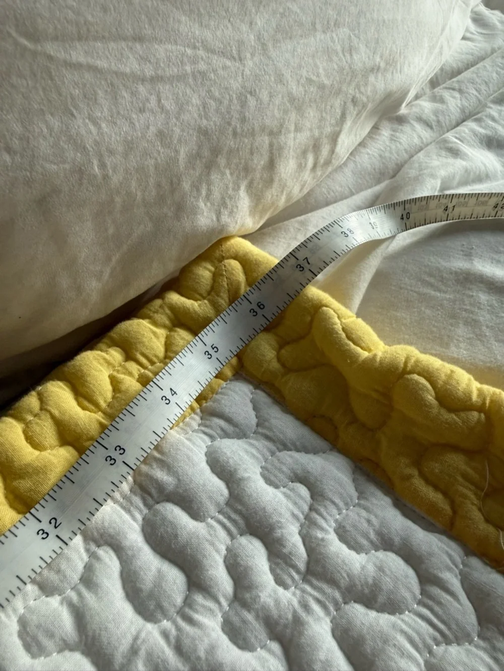 Set of 2 Carleton Varney Yellow/White Quilted King Pillowcases Coastal Grandma
